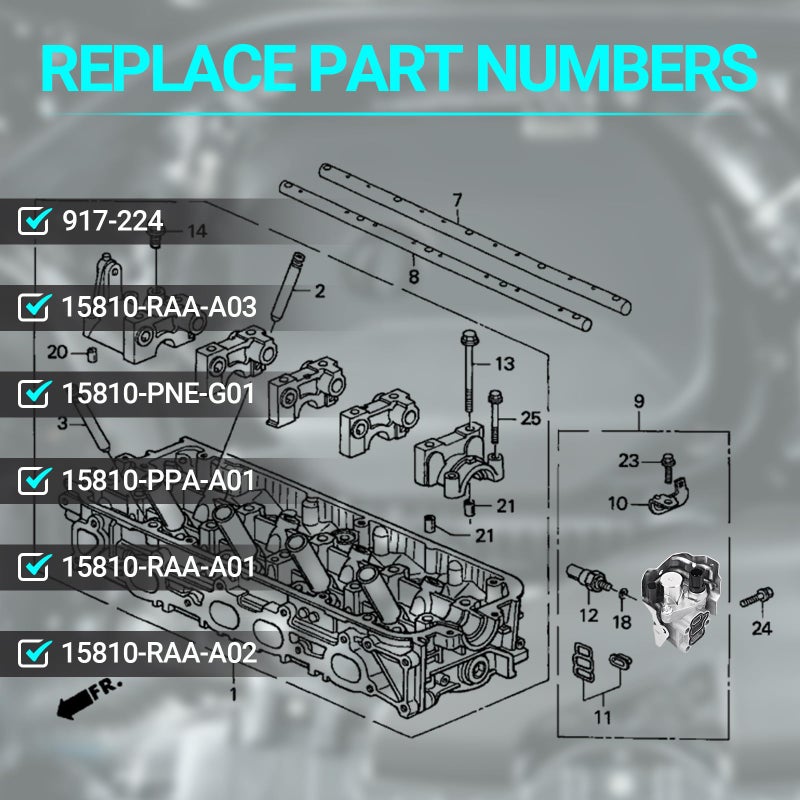 MNJWS 15810-RAA-A03 VTEC Solenoid Spool Valve with Oil Pressure Switch & Gasket - Fit for 2002-2011 Honda Acura - 2.4L Accord, CR-V, Element, 2.0L Civic,RSX - Replace 15810-PNE-G01, 15810-PPA-A01, 917-224 - Image 3